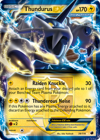 Thundurus EX (38/116) [Black & White: Plasma Freeze] - Destination Retro