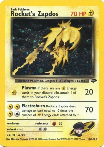 Rocket's Zapdos (15/132) [Gym Challenge Unlimited] - Destination Retro