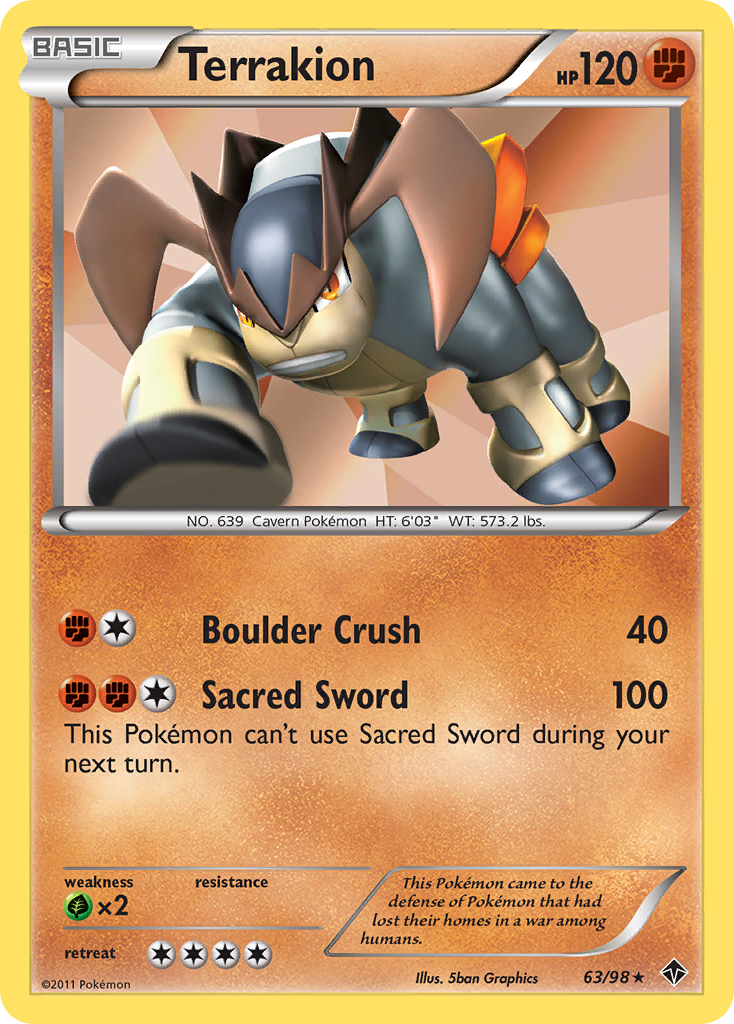 Terrakion (63/98) [Black & White: Emerging Powers] - Destination Retro
