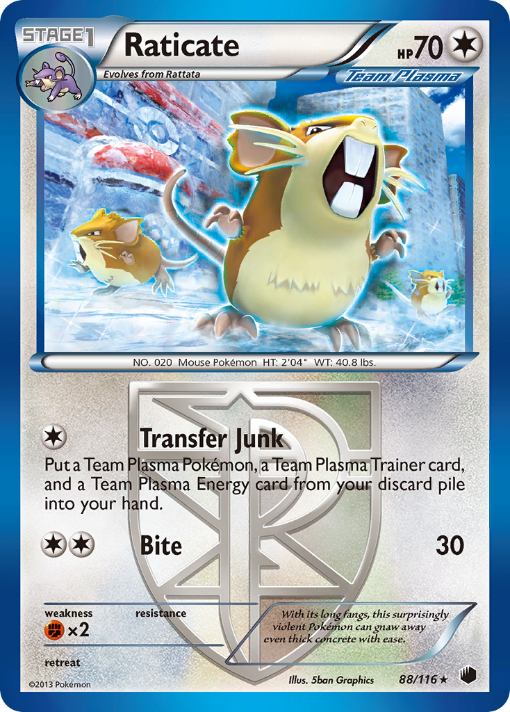 Raticate (88/116) [Black & White: Plasma Freeze] - Destination Retro
