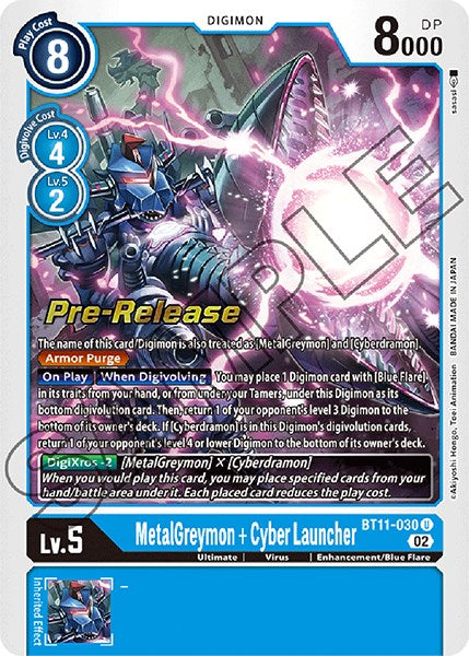 MetalGreymon + Cyber Launcher [BT11-030] [Dimensional Phase Pre-Release Promos] - Destination Retro
