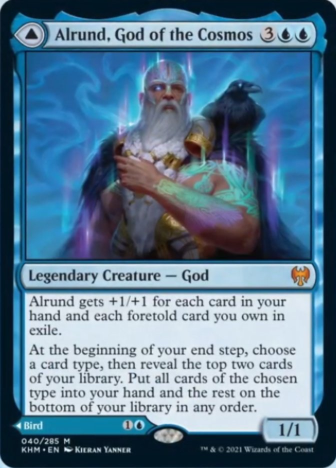 Alrund, God of the Cosmos // Hakka, Whispering Raven [Kaldheim] - Destination Retro