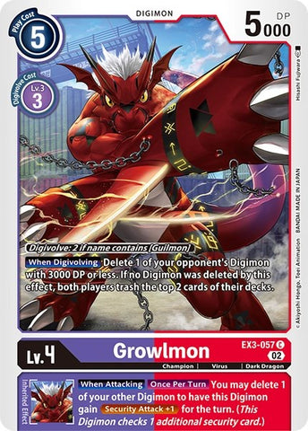 Growlmon [EX3-057] [Revision Pack Cards] - Destination Retro