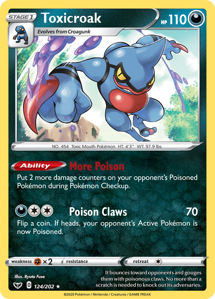 Toxicroak (124/202) [Sword & Shield: Base Set] - Destination Retro
