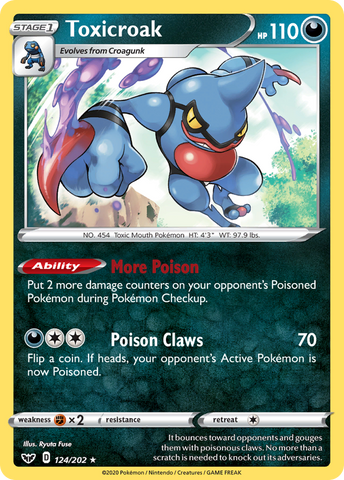 Toxicroak (124/202) [Sword & Shield: Base Set] - Destination Retro