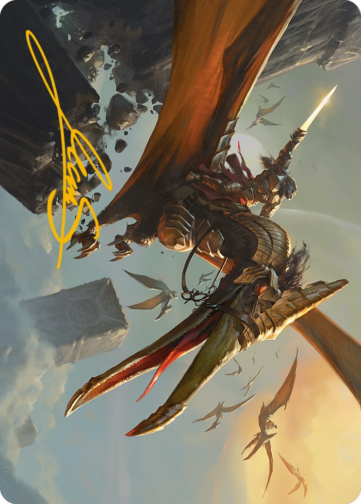 Skyhunter Strike Force Art Card (Gold-Stamped Signature) [Phyrexia: All Will Be One Art Series] - Destination Retro