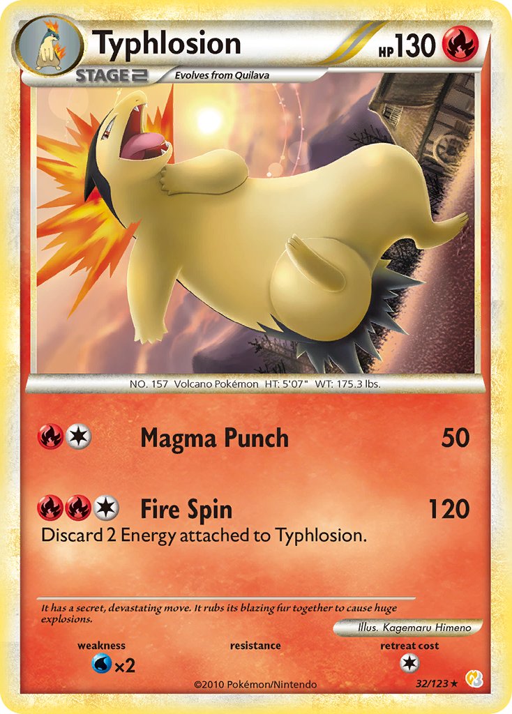 Typhlosion (32/123) (Theme Deck Exclusive) [HeartGold & SoulSilver: Base Set] - Destination Retro