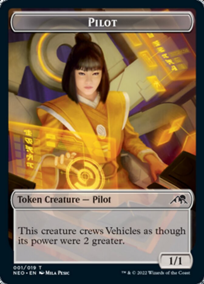 Myr // Pilot Double-sided Token [Kamigawa: Neon Dynasty Commander Tokens] - Destination Retro