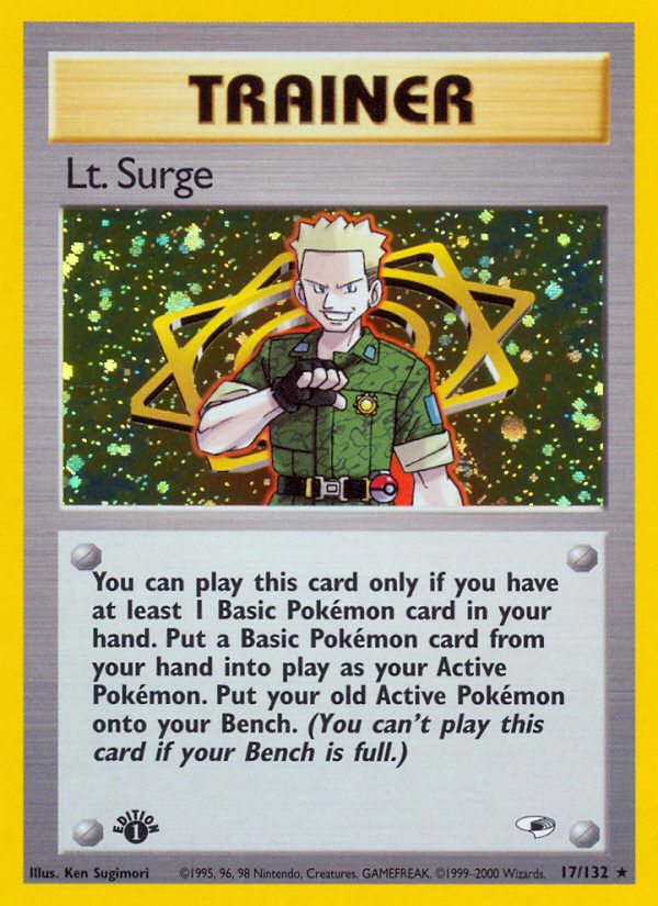 Lt. Surge (17/132) [Gym Heroes 1st Edition] - Destination Retro