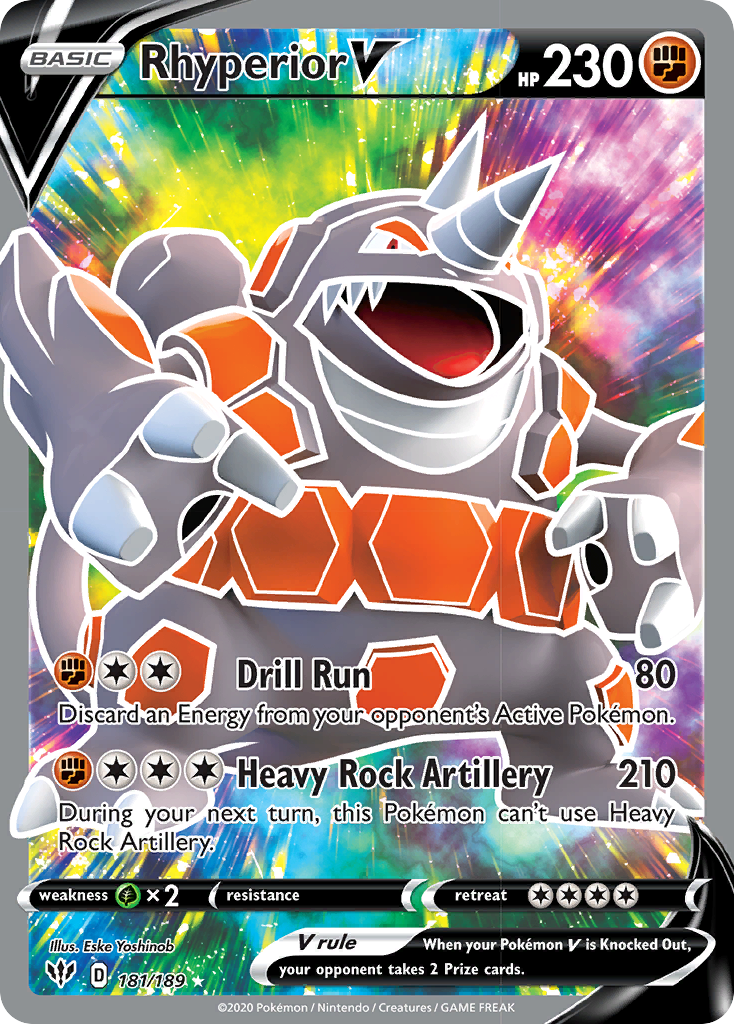 Rhyperior V (181/189) [Sword & Shield: Darkness Ablaze] - Destination Retro