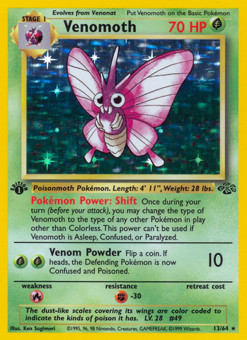 Venomoth (13/64) [Jungle 1st Edition] - Destination Retro