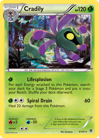 Cradily (4/101) [Black & White: Plasma Blast] - Destination Retro