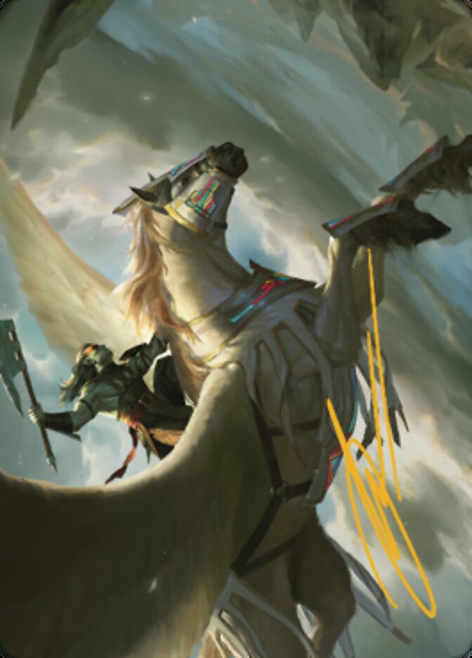 Cleaving Skyrider Art Card (Gold-Stamped Signature) [Dominaria United Art Series] - Destination Retro