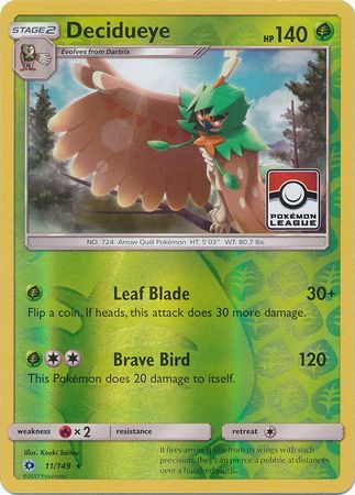 Decidueye (11/149) (League Promo) [Sun & Moon: Base Set] - Destination Retro