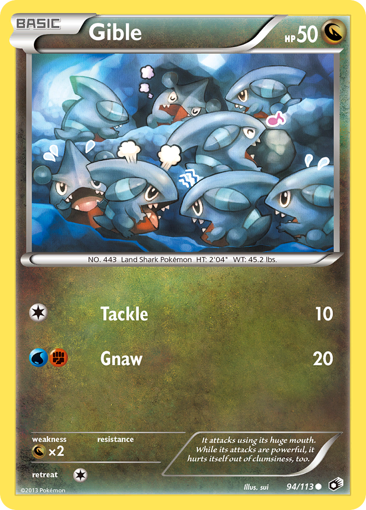 Gible (94/113) [Black & White: Legendary Treasures] - Destination Retro