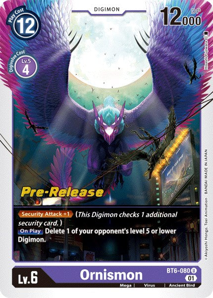 Ornismon [BT6-080] [Double Diamond Pre-Release Cards] - Destination Retro