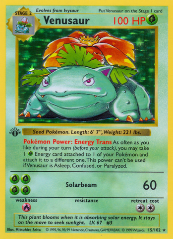 Venusaur (15/102) [Base Set 1st Edition] - Destination Retro