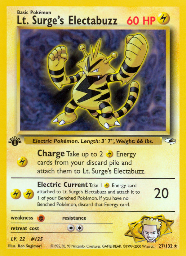 Lt. Surge's Electabuzz (27/132) [Gym Heroes 1st Edition] - Destination Retro