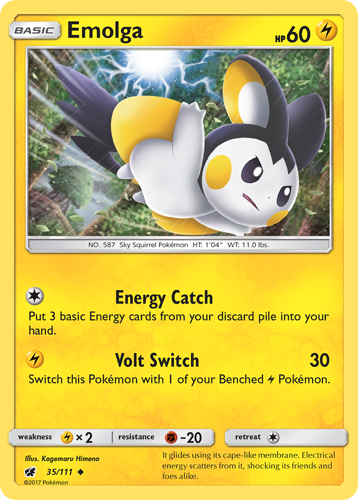 Emolga (35/111) [Sun & Moon: Crimson Invasion] - Destination Retro