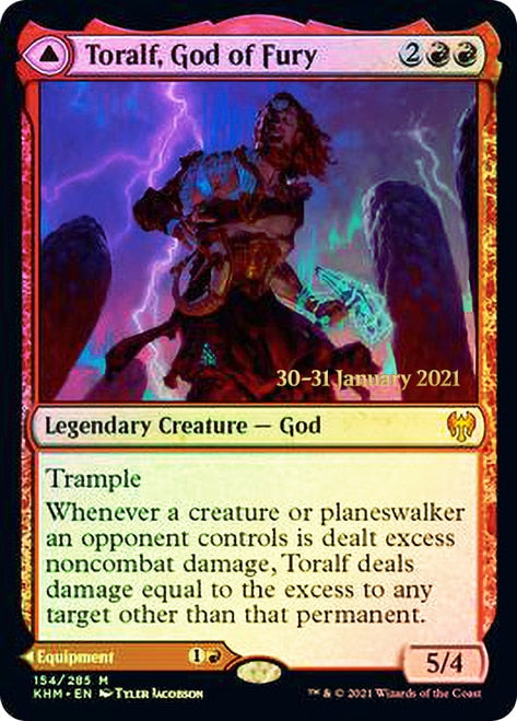 Toralf, God of Fury // Toralf's Hammer  [Kaldheim Prerelease Promos] - Destination Retro