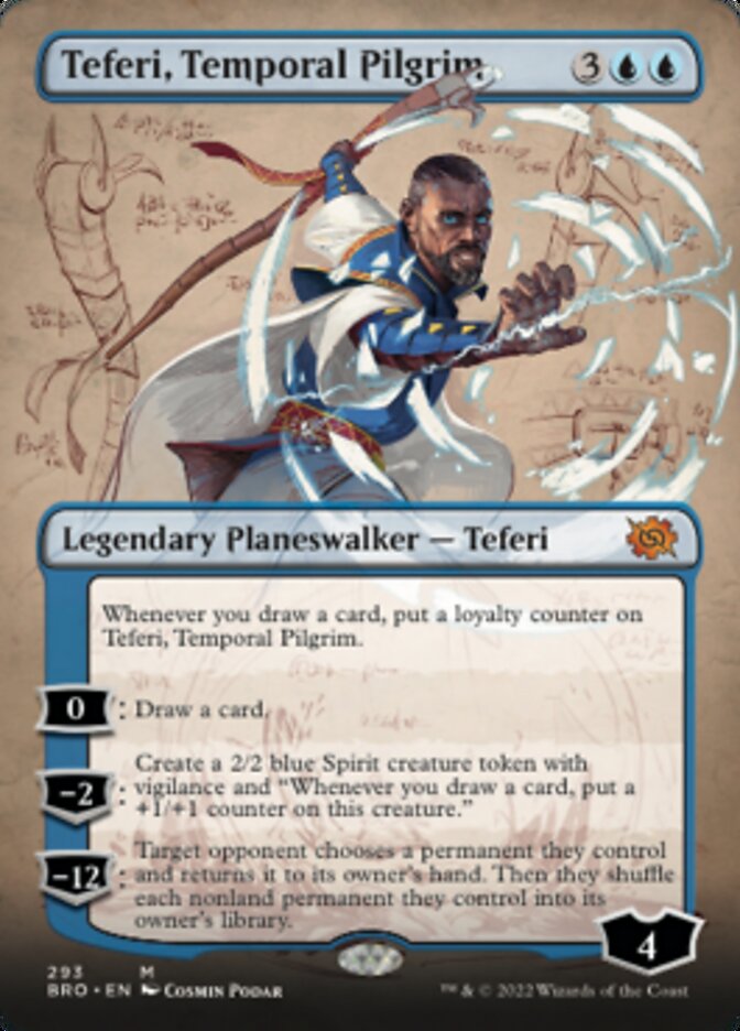Teferi, Temporal Pilgrim (Borderless Alternate Art) [The Brothers' War] - Destination Retro