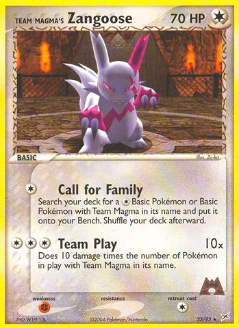 Team Magma's Zangoose (23/95) [EX: Team Magma vs Team Aqua] - Destination Retro