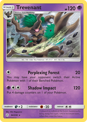 Trevenant (94/236) [Sun & Moon: Cosmic Eclipse] - Destination Retro