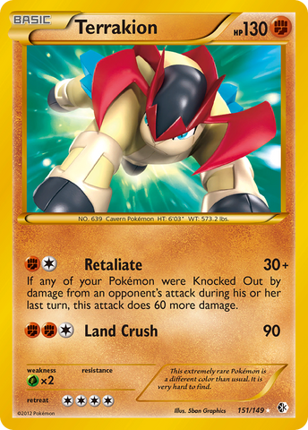 Terrakion (151/149) [Black & White: Boundaries Crossed] - Destination Retro