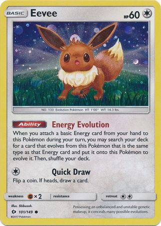 Eevee (101/149) (Cosmos Holo) [Sun & Moon: Base Set] - Destination Retro