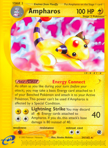 Ampharos (34/165) [Expedition: Base Set] - Destination Retro