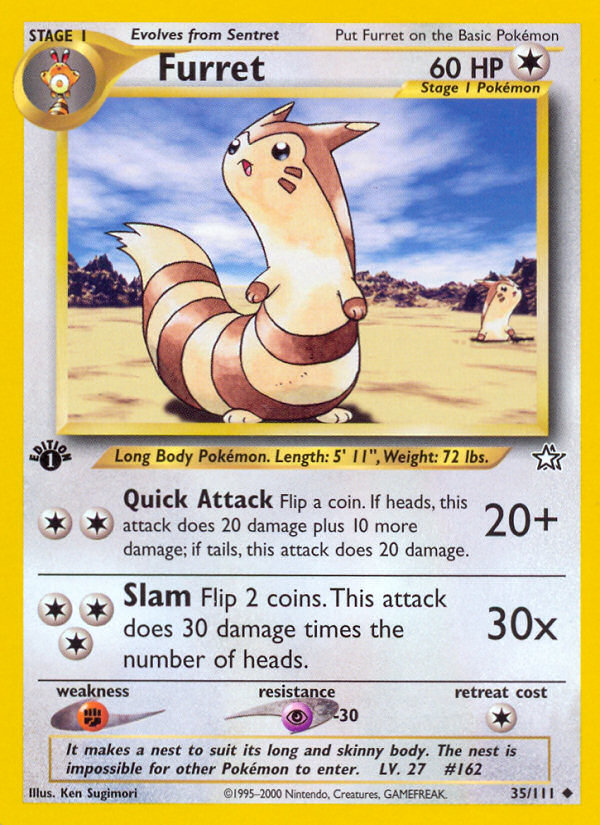 Furret (35/111) [Neo Genesis 1st Edition] - Destination Retro