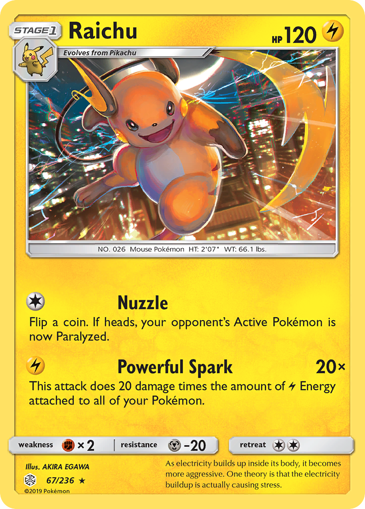 Raichu (67/236) [Sun & Moon: Cosmic Eclipse] - Destination Retro