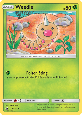 Weedle (1/111) [Sun & Moon: Crimson Invasion] - Destination Retro