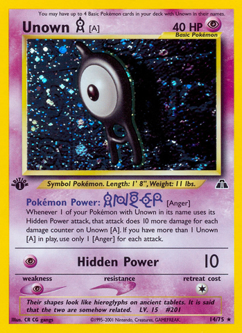 Unown [A] (14/75) [Neo Discovery 1st Edition] - Destination Retro