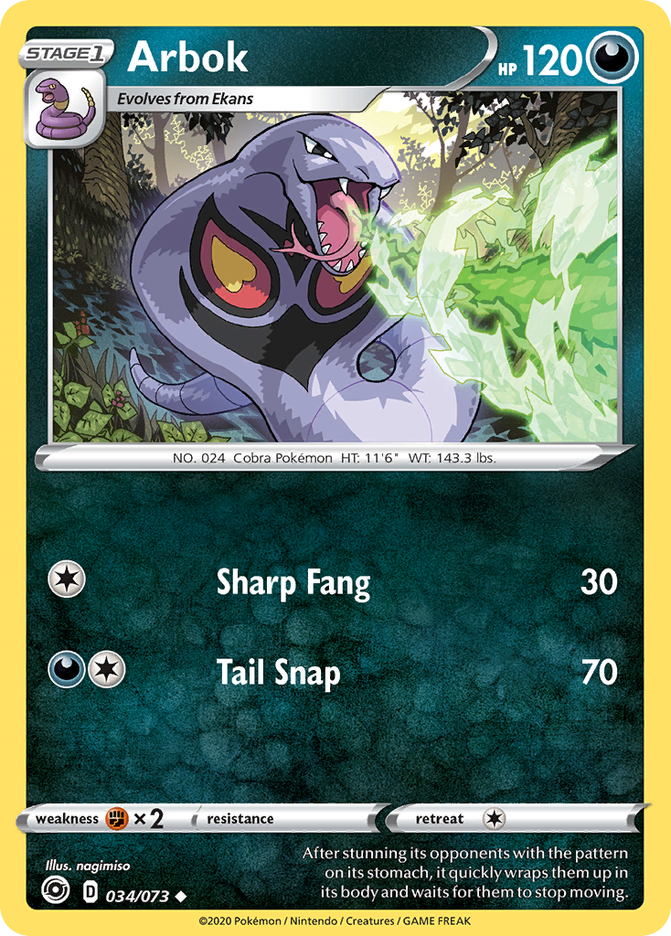 Arbok (34/073) [Sword & Shield: Champion's Path] - Destination Retro