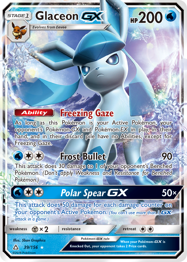 Glaceon GX (39/156) [Sun & Moon: Ultra Prism] - Destination Retro