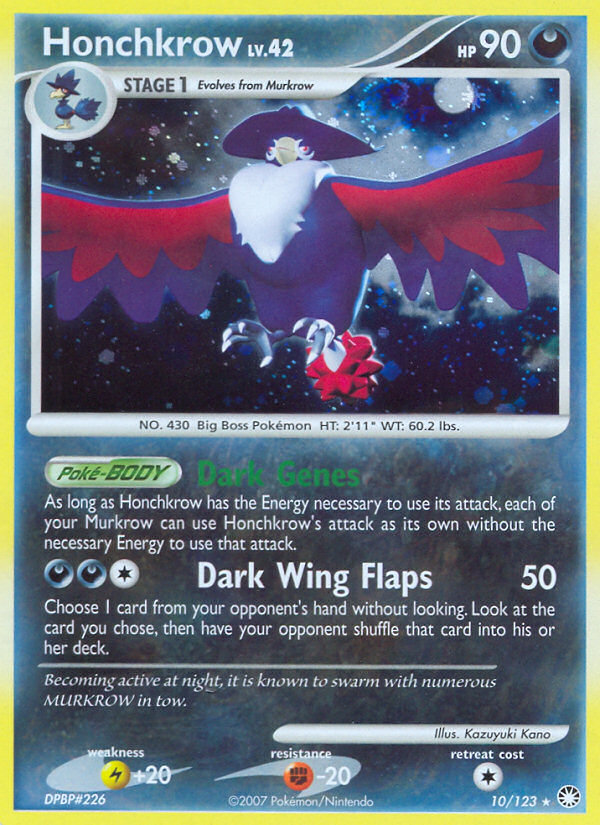Honchkrow (10/123) [Diamond & Pearl: Mysterious Treasures] - Destination Retro