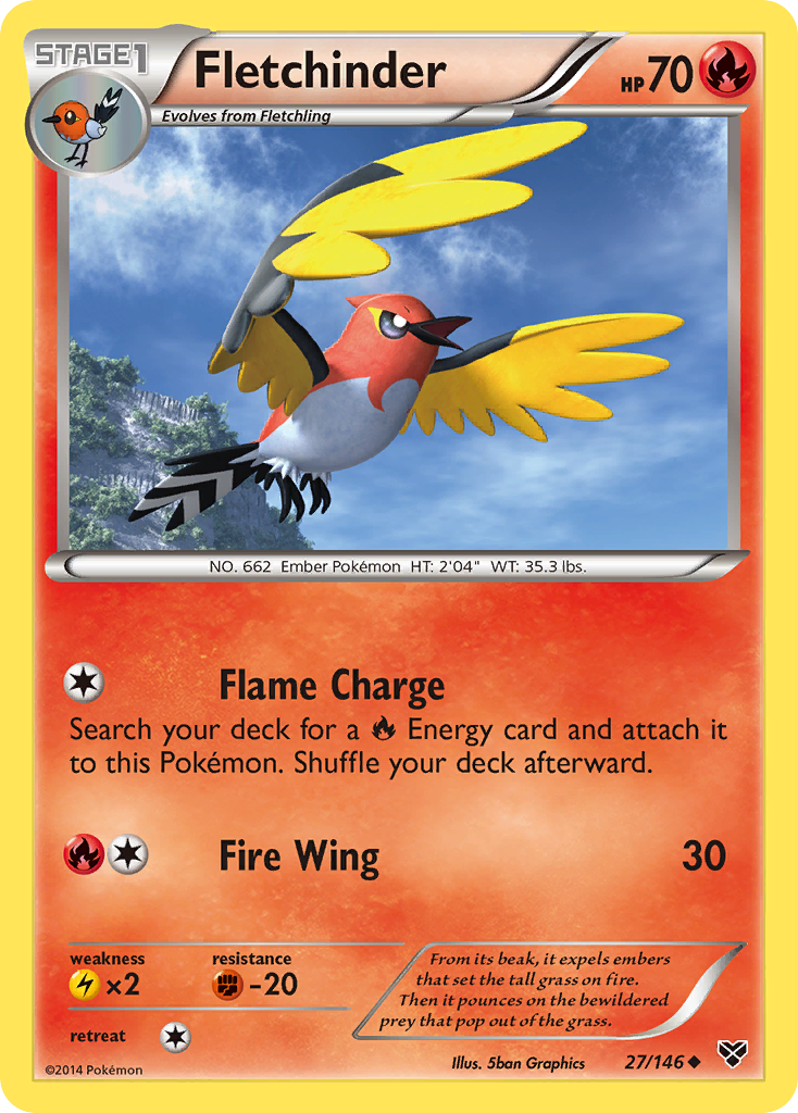 Fletchinder (27/146) [XY: Base Set] - Destination Retro