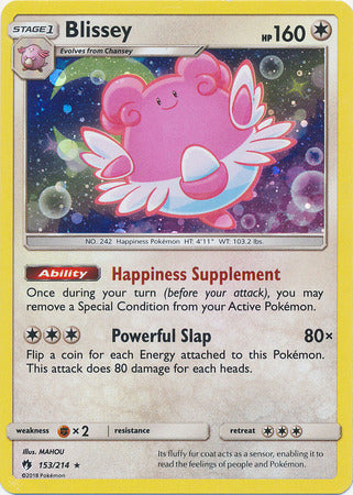 Blissey (153/214) (Cosmos Holo) [Sun & Moon: Lost Thunder] - Destination Retro