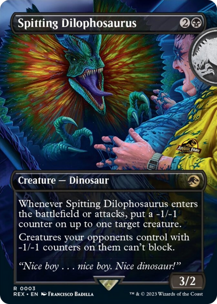 Spitting Dilophosaurus (Borderless) [Jurassic World Collection] - Destination Retro