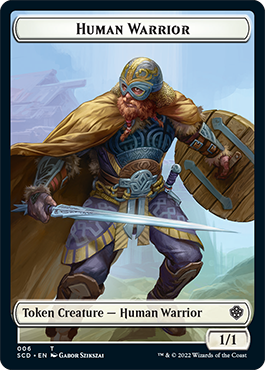 Saproling // Human Warrior Double-Sided Token [Starter Commander Decks] - Destination Retro