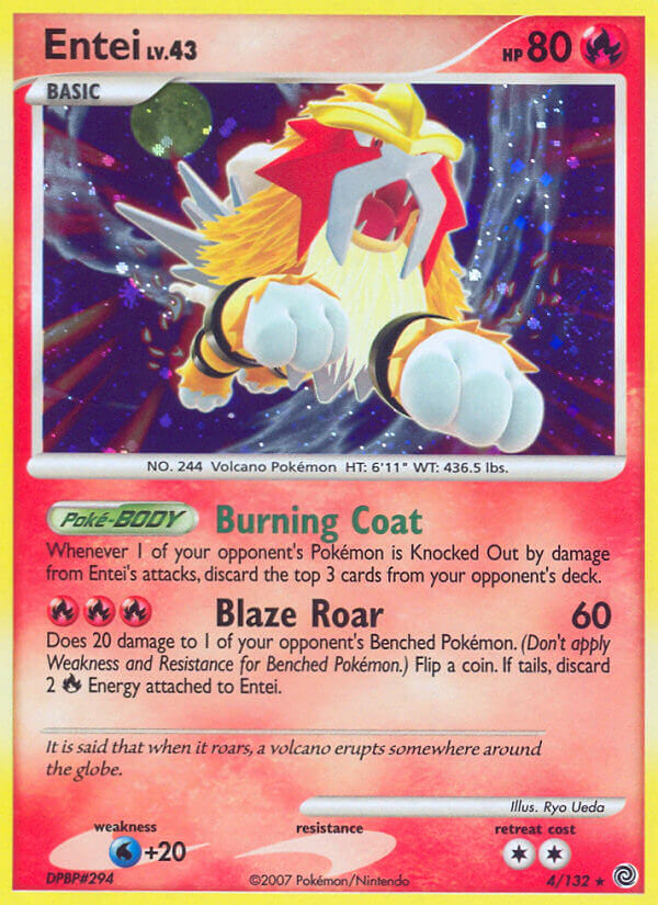 Entei (4/132) (Cracked Ice Holo) [Diamond & Pearl: Secret Wonders] - Destination Retro
