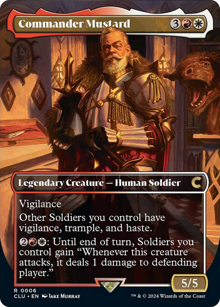 Commander Mustard (Borderless) [Ravnica: Clue Edition] - Destination Retro