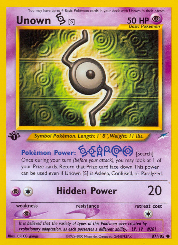 Unown [S] (87/105) [Neo Destiny 1st Edition] - Destination Retro