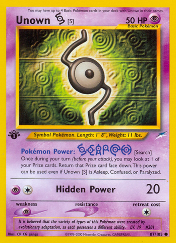 Unown [S] (87/105) [Neo Destiny 1st Edition] - Destination Retro