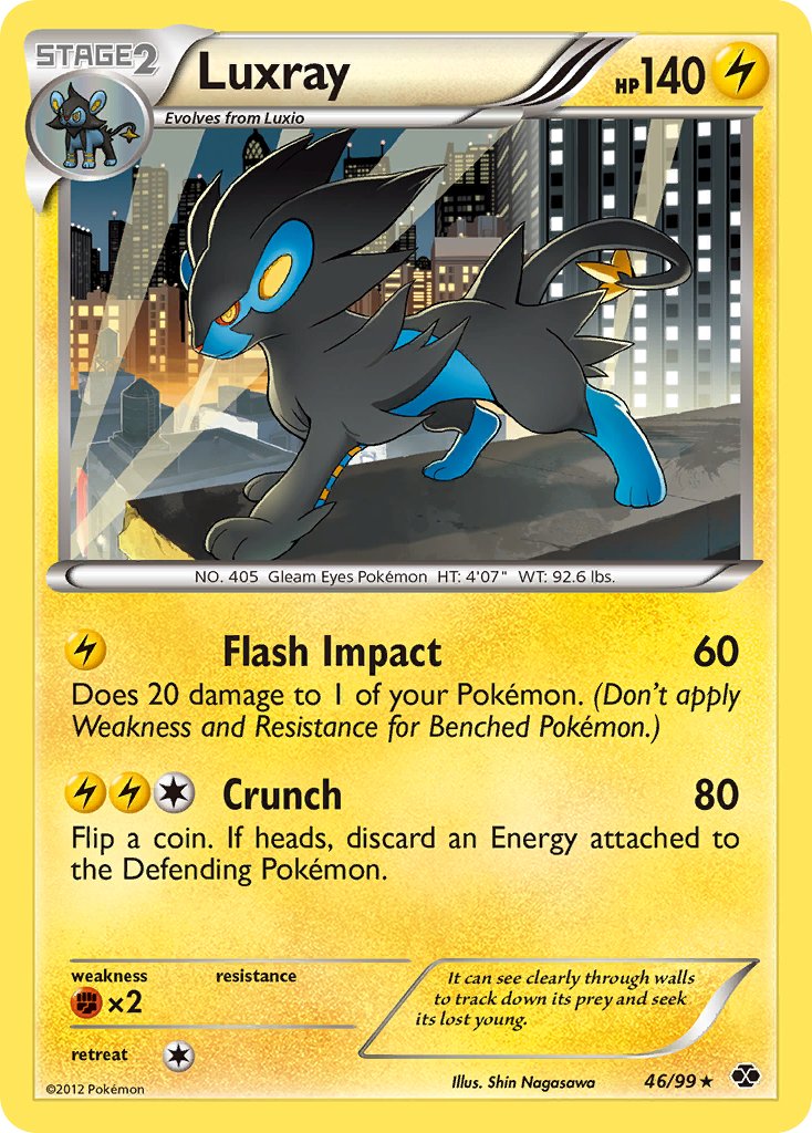 Luxray (46/99) (Cosmos Holo) (Blister Exclusive) [Black & White: Next Destinies] - Destination Retro