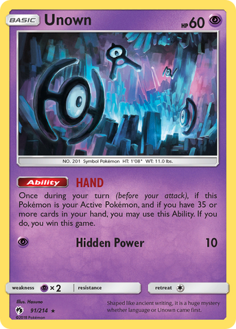 Unown (91/214) [Sun & Moon: Lost Thunder] - Destination Retro