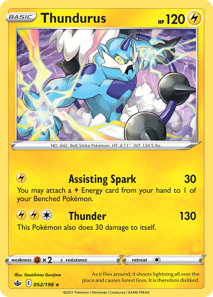 Thundurus (52/198) (Theme Deck exclusive) [Sword & Shield: Chilling Reign] - Destination Retro