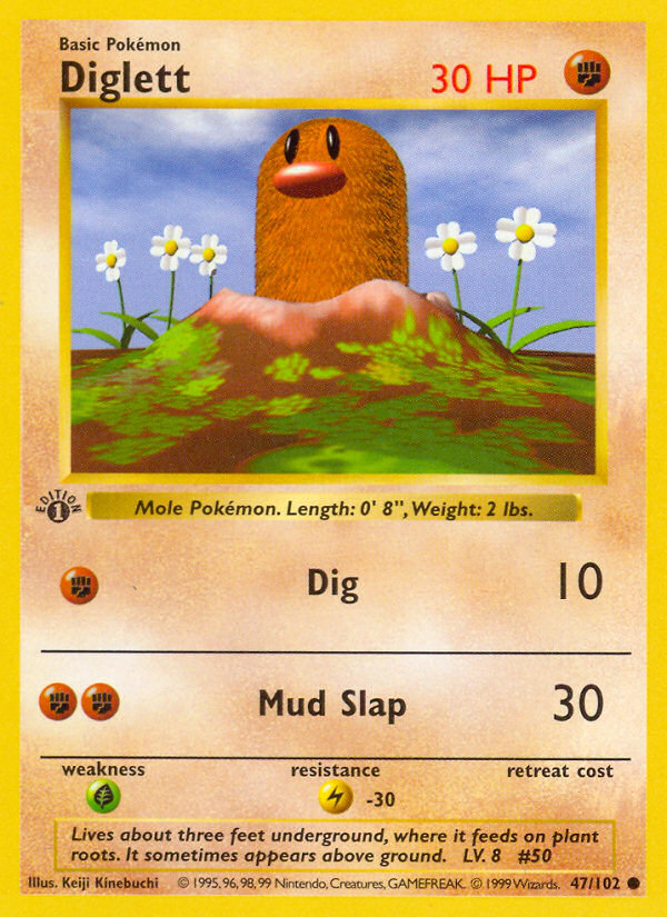 Diglett (47/102) [Base Set 1st Edition] - Destination Retro