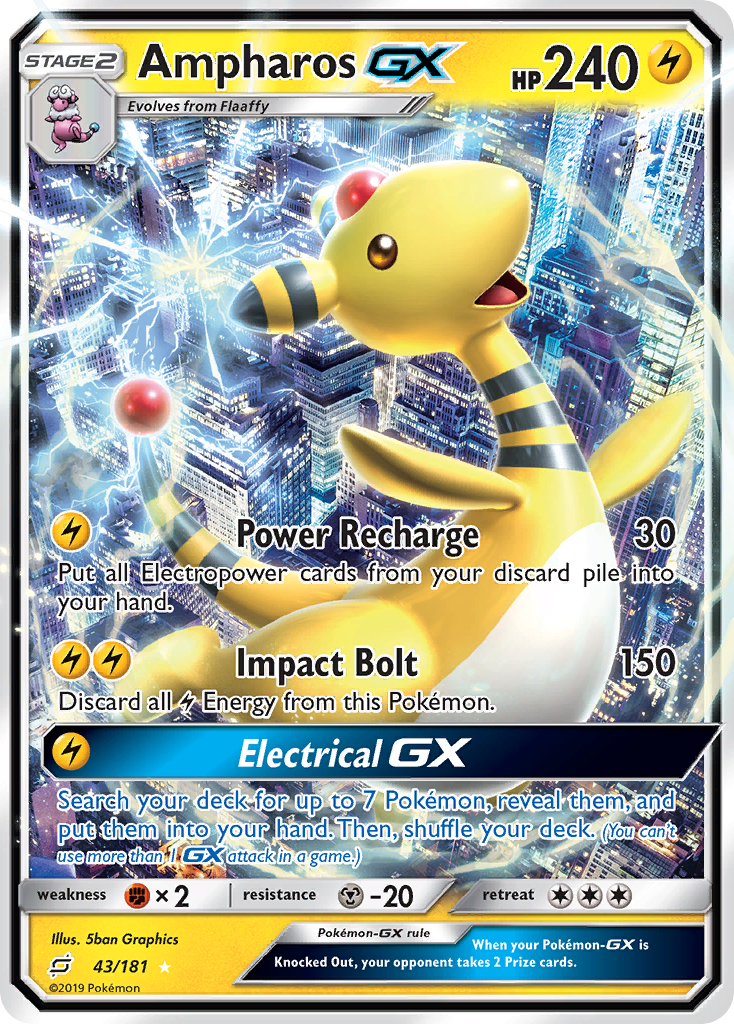Ampharos GX (43/181) [Sun & Moon: Team Up] - Destination Retro